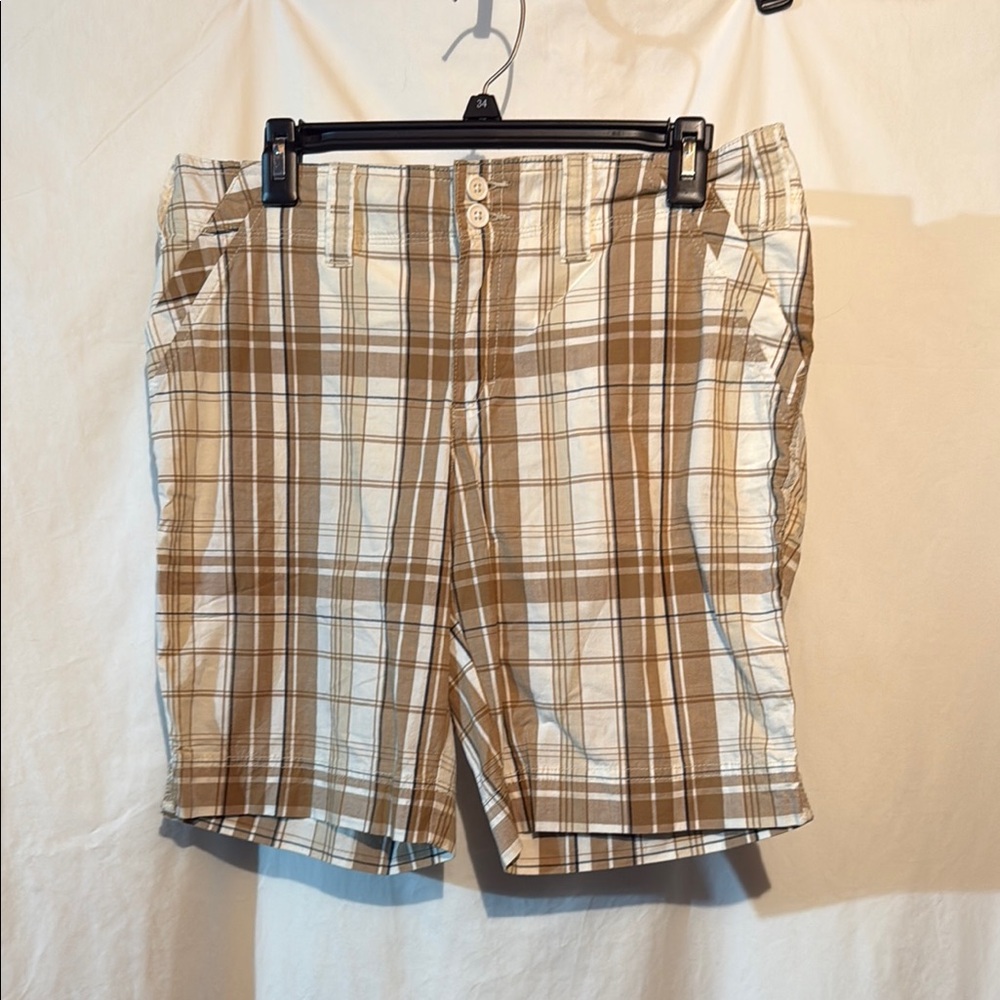 Tommy Hilfiger Plaid Shorts - Brown and White